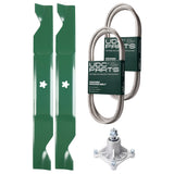 Products -  UDC Parts Mower Kit / Belt 138255 + Belt 194346 + Spindle 532174356 + 2 Pack Blades 405380 / Fits Husqvarna LT1597