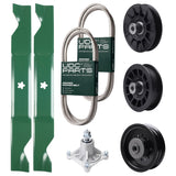 Wholesale Lawn Mower Parts -  UDC Parts Mower Kit / Belt 138255 + Belt 194346 + Pulley 532194326 + Pulley 532194327 + Pulley 532196104 + Spindle 532174356 + 2 Pack Blades 405380 / Fits Husqvarna LT1597