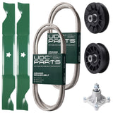 Wholesale Lawn Mower Parts -  UDC Parts Mower Kit / Belt 138255 + Belt 194346 + Pulley 532194326 + Pulley 532194327 + Spindle 532174356 + 2 Pack Blades 405380 / Fits Husqvarna LT1597