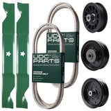 Wholesale Lawn Mower Parts -  UDC Parts Mower Kit / Belt 140218 + Belt 405143 + Pulley 532196104 + Pulley 532196106 + Pulley 532194327 + 2 Pack Blades 405380 / Fits Husqvarna YTH220 Twin