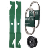  UDC Parts Mower Kit / Belt 197253 + Belt 405143 + Pulley 532196106 + 2 Pack Blades 405380 / Fits Poulan Pro PB185A46LT PB18VA46 PB20A46 PB20A46YT PB20VA46 PP20VA46 PPX19A46 PPX20VA46