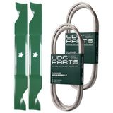  UDC Parts Mower Kit / Belt 140218 + Belt 405143 + 2 Pack Blades 405380 / Fits Jonsered LT2223A2