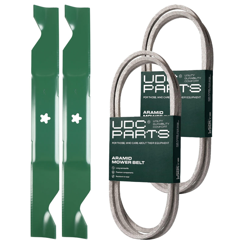  UDC Parts Mower Kit / Belt 140218 + Belt 405143 + 2 Pack Blades 405380 / Fits Jonsered LT2223A2