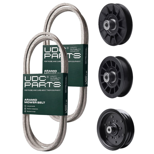 Products -  UDC Parts Mower Kit / Belt 140218 + Belt 197253 + Pulley 532194326 + Pulley 532196106 + Pulley 532194327 / Fits Jonsered LT2216A2 LT2217A