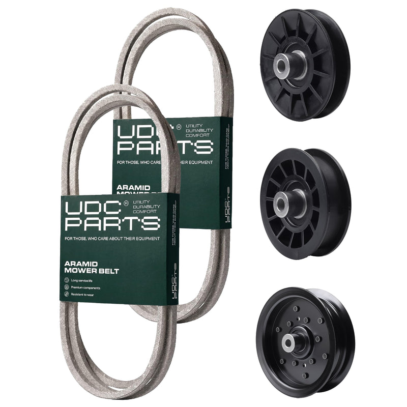  UDC Parts Mower Kit / Belt 194346 + Belt 197253 + Pulley 532194326 + Pulley 532196106 + Pulley 532194327 / Fits Husqvarna YT16542 YT16542T YT1942 YT1942T