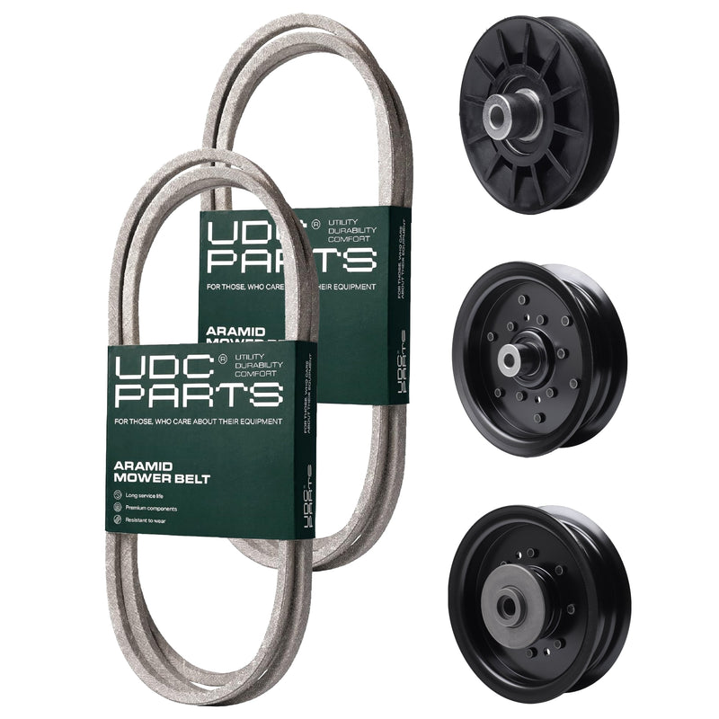 Products -  UDC Parts Mower Kit / Belt 130969 + Belt 405143 + Pulley 532194326 + Pulley 532196104 + Pulley 532196106 / Fits Husqvarna YTH220 Twin