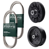  UDC Parts Mower Kit / Belt 130969 + Belt 140218 + Pulley 532194326 + Pulley 532196106 / Fits Husqvarna GTH2654T GTH26K54T LGT2554 LOYTH20F42T LTH171 YTH20F42T YTH220 Twin YTH2242T YTH2448T YTH2454T