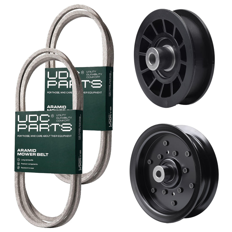  UDC Parts Mower Kit / Belt 197253 + Belt 405143 + Pulley 532196106 + Pulley 532194327 / Fits Poulan Pro PB185A46LT PB18VA46 PB20A46 PB20A46YT PB20VA46 PP20VA46 PPX19A46 PPX20VA46
