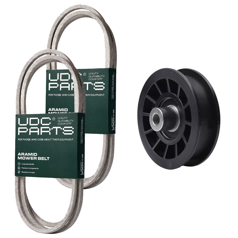  UDC Parts Mower Kit / Belt 130969 + Belt 140218 + Pulley 532194327 / Fits Husqvarna LTH151 LTH171 YTH220 Twin YTH2448T