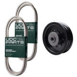  UDC Parts Mower Kit / Belt 130969 + Belt 140218 + Pulley 532196104 / Fits Poulan Pro PBGT22H48