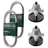  UDC Parts Mower Kit / Belt 754-04060 + Belt 754-04219 + Spindle 618-06989 + Spindle 918-06991 / Fits Troy-Bilt TB46 Hydro
