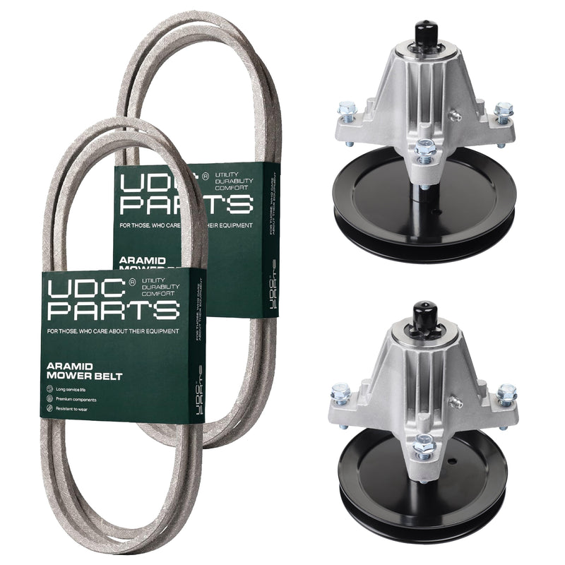  UDC Parts Mower Kit / Belt 754-04060 + Belt 754-04219 + Spindle 618-06989 + Spindle 918-06991 / Fits Troy-Bilt TB46 Hydro