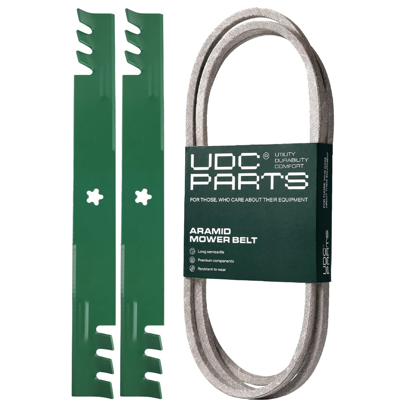  UDC Parts Mower Kit / Belt 130969 + 2 Pack Blades 403107 / Fits Husqvarna