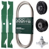 Products -  UDC Parts Mower Kit / Belt 138255 + Pulley 532194326 + Pulley 532196104 + Spindle 532174356 + 2 Pack Blades 405380 / Fits Husqvarna LT1597