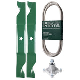 Products -  UDC Parts Mower Kit / Belt 194346 + Spindle 532174356 + 2 Pack Blades 405380 / Fits Husqvarna LT1597