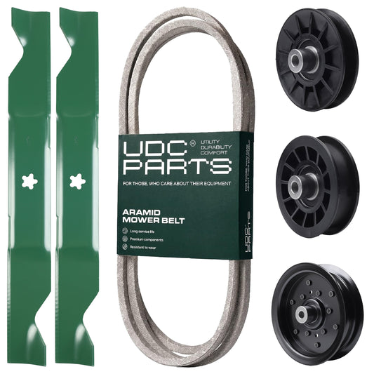 Products -  UDC Parts Mower Kit / Belt 405143 + Pulley 532194326 + Pulley 532196106 + Pulley 532194327 + 2 Pack Blades 405380 / Fits Jonsered LT2320A2 YT46