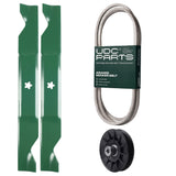  UDC Parts Mower Kit / Belt 405143 + Pulley 532194326 + 2 Pack Blades 405380 / Fits RedMax YT1846 YT2246