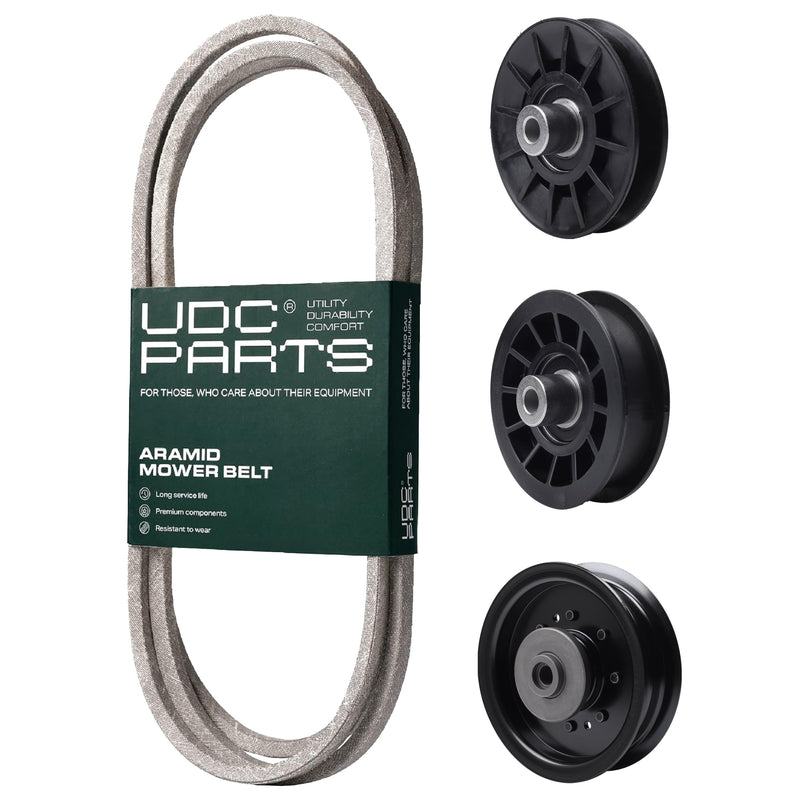  UDC Parts Mower Kit / Belt 197253 + Pulley 532194326 + Pulley 532194327 + Pulley 532196104 / Fits Poulan Pro PB20VA48 PP22VA48
