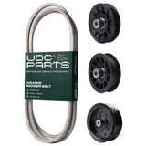  UDC Parts Mower Kit / Belt 197253 + Pulley 532194326 + Pulley 532196106 + Pulley 532194327 / Fits Husqvarna LTH171 YT16542 YT16542T YT1942 YT1942T YTA18542 YTA1946 YTA19K42 YTA20V46 YTA22V46 YTH20K46