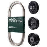  UDC Parts Mower Kit / Belt 197253 + Pulley 532194326 + Pulley 532196104 + Pulley 532196106 / Fits Poulan Pro PB20VA48 PP22VA48