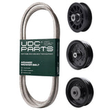 Products -  UDC Parts Mower Kit / Belt 140218 + Pulley 532196104 + Pulley 532196106 + Pulley 532194327 / Fits Husqvarna YTH220 Twin YTH2448T