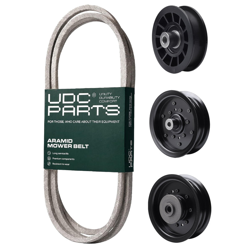 Products -  UDC Parts Mower Kit / Belt 130969 + Pulley 532196104 + Pulley 532196106 + Pulley 532194327 / Fits Husqvarna YTH220 Twin YTH2448T