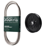  UDC Parts Mower Kit / Belt M154958 + Pulley AM106627 / Fits John Deere 180 240 245 260 265 285 320 325 335 345 GT242 GT262 GT275 GX255 GX325 GX325 w/ Bar Tires GX335 GX345 GX355 Diesel LX172 LX173