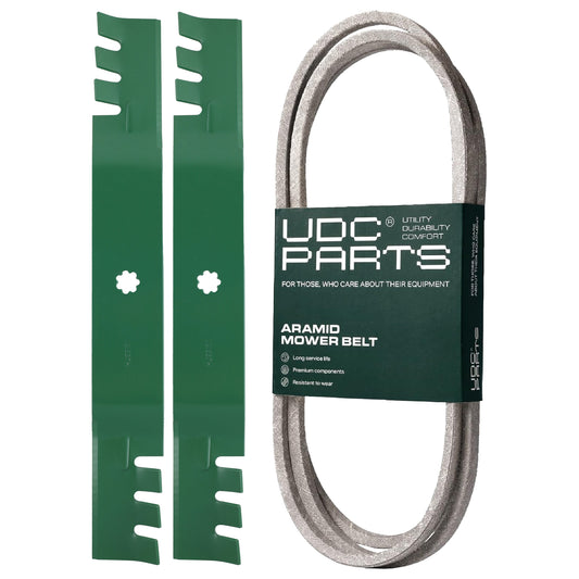 MOWER PARTS -  UDC Parts Mower Kit / Belt GX20072 + 2 Pack Blades GX22151 / Fits John Deere