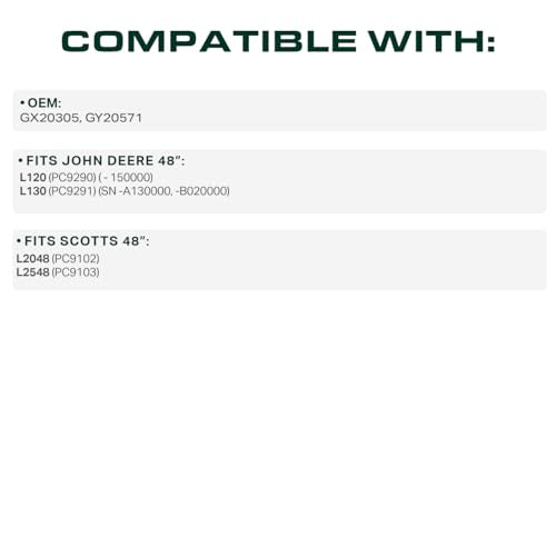  GX20305, GY20571 Mower Deck Belt Replacement for John Deere L130, L120 & More | 48-in Deck | Aramid Cord