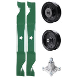 Products -  UDC Parts Mower Kit / Pulley 532196106 + Pulley 532196104 + Spindle 532174356 + 2 Pack Blades 405380 / Fits Husqvarna LSZ4622 LSZ5422 LSZ5424
