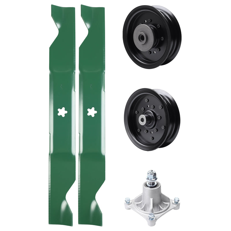 Products -  UDC Parts Mower Kit / Pulley 532196106 + Pulley 532196104 + Spindle 532174356 + 2 Pack Blades 405380 / Fits Husqvarna LSZ4622 LSZ5422 LSZ5424