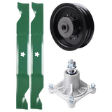Products -  UDC Parts Mower Kit / Pulley 532196104 + Spindle 532174356 + 2 Pack Blades 405380 / Fits Poulan Pro 461ZX PP46SZ PPX46Z PX46Z