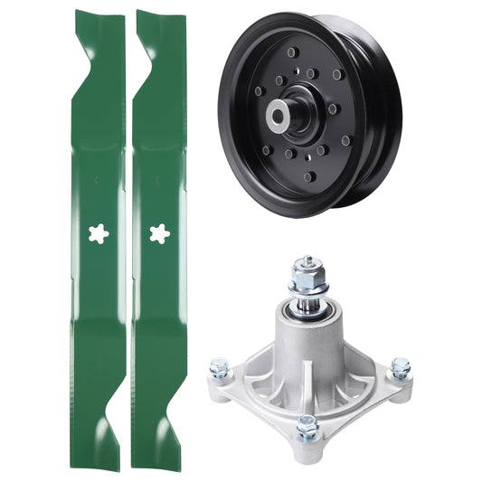 Products -  UDC Parts Mower Kit / Pulley 532196106 + Spindle 532174356 + 2 Pack Blades 405380 / Fits Husqvarna LSZ4622 LSZ5422 LSZ5424 RZ4219