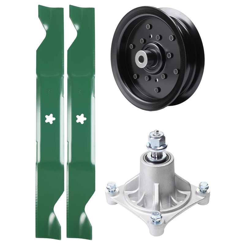 Products -  UDC Parts Mower Kit / Pulley 532196106 + Spindle 532174356 + 2 Pack Blades 405380 / Fits Husqvarna LSZ4622 LSZ5422 LSZ5424 RZ4219