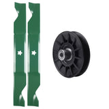  UDC Parts Mower Kit / Pulley 532194326 + 2 Pack Blades 405380 / Fits Husqvarna 2146XLS 2246LS 2346XLS LT1597 TS146TXD TS146X TS146XD TS146XK TS146XKD TS246 TS346 YT46LS YTA1946 YTA20V46 YTA22V46