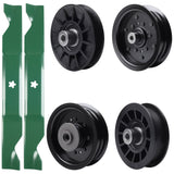  UDC Parts Mower Kit / Pulley 532194326 + Pulley 532196104 + Pulley 532196106 + Pulley 532194327 + 2 Pack Blades 405380 / Fits Husqvarna YTH220 Twin