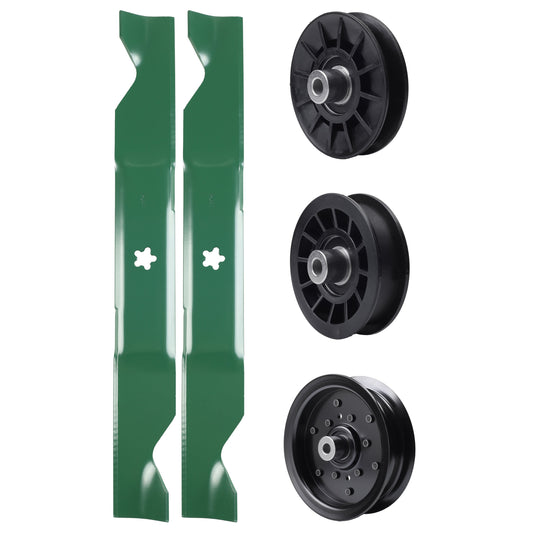 test -  UDC Parts Mower Kit / Pulley 532194326 + Pulley 532196106 + Pulley 532194327 + 2 Pack Blades 405380 / Fits Husqvarna 2146XLS 2246LS 2346XLS TS246 TS346 YT46LS YTA1946 YTA20V46 YTA22V46 YTH18K46