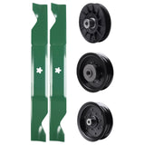 test -  UDC Parts Mower Kit / Pulley 532194326 + Pulley 532196104 + Pulley 532196106 + 2 Pack Blades 405380 / Fits Husqvarna YTH220 Twin