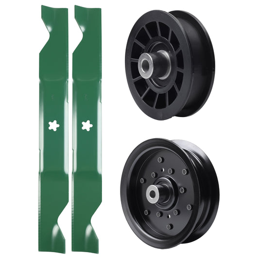 test -  UDC Parts Mower Kit / Pulley 532196106 + Pulley 532194327 + 2 Pack Blades 405380 / Fits Jonsered LT2320A2 YT46