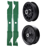 test -  UDC Parts Mower Kit / Pulley 532196106 + Pulley 532194327 + 2 Pack Blades 405380 / Fits Poulan Pro PB185A46LT PB18VA46 PB19546LT PB20A46 PB20A46YT PB20H46LT PB20H46YT PB20VA46 PB22H46YT PB22H46YTX