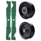 test -  UDC Parts Mower Kit / Pulley 532196106 + Pulley 532196104 + 2 Pack Blades 405380 / Fits Husqvarna LSZ4622 LSZ5422 LSZ5424