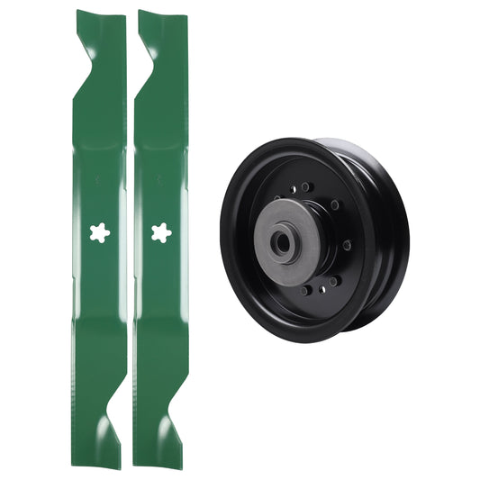 test -  UDC Parts Mower Kit / Pulley 532196104 + 2 Pack Blades 405380 / Fits Husqvarna LSZ4622 LSZ5422 LSZ5424 LT1597 RZ4621 RZ4621BF RZ4622 RZ4622TBF RZ4623 RZ46i YTH220 Twin YTH2242TDF Z146 Z246 Z246i