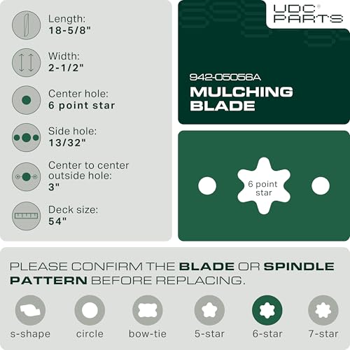 Aftermarket Columbia Lawn Mower Parts - 942-05056A Mower Blades 6 Point Star Replacement for Cub Cadet Ultima 54 Inch Craftsman Z560 T310 Z6900 Troy Bilt Mustang XT1 XT2 RZT L54 942-05056 742-05056 742-05056A / 3 Pack