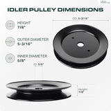  532129861 Idler Pulley / 42 48 54 inch deck / Replacement for Craftsman Husqvarna Poulan 129861 153535 173436 177865 532173436 532153535