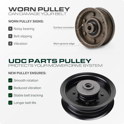  196104 Idler Pulley / 48 54 inch deck / Replacement for Husqvarna 532196104 197380 532197380 TS342 TS343 TS348 TS352 YT42DXLS