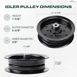 532196106 Idler Pulley / 42 46 48 54 inch deck / Replacement for Craftsman Husqvarna Ariens Poulan 532197379 197379 196106 MZ 54 RZ 5424 YTH24K48 2042 LS YTH24V54 LGH2654