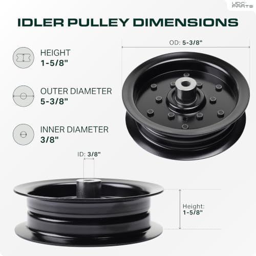  532196106 Idler Pulley / 42 46 48 54 inch deck / Replacement for Craftsman Husqvarna Ariens Poulan 532197379 197379 196106 MZ 54 RZ 5424 YTH24K48 2042 LS YTH24V54 LGH2654