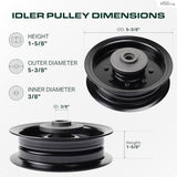  196104 Idler Pulley / 48 54 inch deck / Replacement for Husqvarna 532196104 197380 532197380 TS342 TS343 TS348 TS352 YT42DXLS