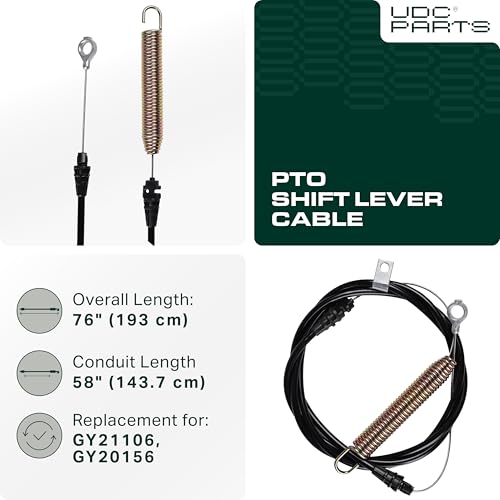 GY21106 PTO Shift Lever Cable Replacement for John Deere LA100 LA105 LA110 LA115 LA120 LA125 LA135 L100 L105 L107 L108 L110 L111 L118 L120 X110 X120 102 105 GY20156 Sabre Sabo Lawn Tractor