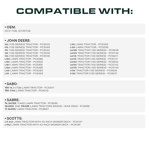  GY21106 PTO Shift Lever Cable Replacement for John Deere LA100 LA105 LA110 LA115 LA120 LA125 LA135 L100 L105 L107 L108 L110 L111 L118 L120 X110 X120 102 105 GY20156 Sabre Sabo Lawn Tractor